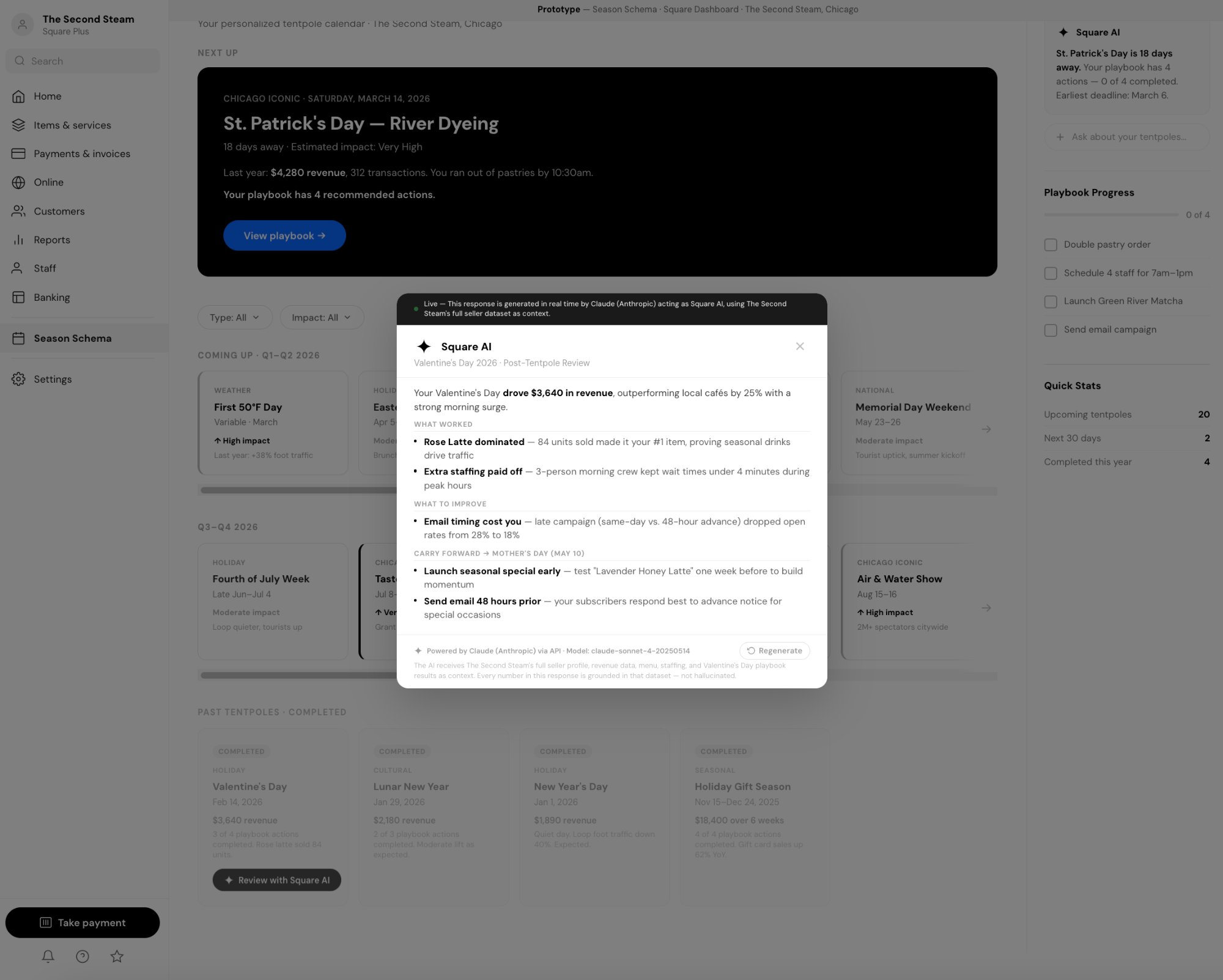 Live AI-powered post-tentpole review